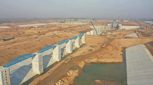 渦河蒙城樞紐建設工程雄姿初現